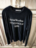 Acne Studios 男女同款 做舊1996印花寬松落肩長(zhǎng)袖T恤上衣CL0197 淡黑色 XXS 曬單實(shí)拍圖