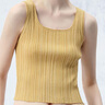 茶·愫【基礎衣櫥】puretea茶愫方領(lǐng)坑條針織吊帶背心上衣女2024夏新品 琥珀黃 M 曬單實(shí)拍圖