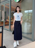 香影【冰萃藍(lán)玫瑰】香影白色短袖t恤女2025夏季新款立體花朵寬松上衣 鷺白 T恤 S 155/80A/85-95斤 曬單實(shí)拍圖