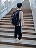 JCZS德國(guó)2025新款小學(xué)生初中生男減負(fù)護(hù)脊中學(xué)生書(shū)包高中女生大容量超 中號(hào)純黑色(送閃電熊) 曬單實(shí)拍圖
