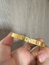 夢金園七夕情人節(jié)禮物 黃金手鐲 5D硬金碎碎冰麻將手鐲招財手環(huán) 54號-約8.85g 曬單實拍圖