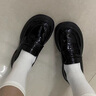 霍蜻厚底樂(lè)福鞋女2025春夏季新款英倫風(fēng)百搭JK配裙子小皮鞋女增高單鞋 黑色【亮光】 37 (235mm) 曬單實(shí)拍圖
