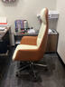 辦公老板椅電腦椅萬(wàn)向輪簡(jiǎn)約現代升降轉椅經(jīng)理主管椅大班皮椅子 高背米白+淺棕西皮 曬單實(shí)拍圖