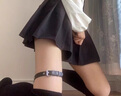 默研（MOYAN）黑暗朋克裝飾腿環(huán)性感蘿莉小腿防滑腿環(huán)少女軟妹大腿圈配飾腿帶 黑色腿環(huán)  A13-203 曬單實(shí)拍圖
