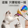 悠梵萌貓玩具逗貓棒幼貓羽毛鈴鐺三支自嗨神器寵物逗貓棒彈性長桿 曬單實(shí)拍圖