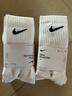 耐克(NIKE)襪子男子 速干透氣運(yùn)動(dòng)襪 中筒襪三雙裝SX7676-100白M 曬單實(shí)拍圖