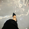 蜘蛛王女鞋包頭夏季涼鞋秋新款高跟鞋女牛皮粗跟中空單鞋女一字帶涼鞋 黑色 36 曬單實(shí)拍圖