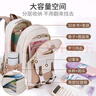 回力書包初中生女雙肩包大容量減負(fù)護(hù)脊輕便防潑水高顏值高中生背包 米色【帶沖天鴨掛件】 曬單實(shí)拍圖