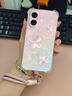 千語殼 適用蘋果6手機殼斜挎可背四葉草iPhone6s/Plus新款女小清新高顏值氣囊硅膠全包防摔軟殼時尚潮流 透明O-晶光四葉草粉【配粉色斜跨長繩】 蘋果6S 曬單實拍圖