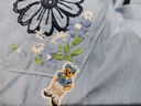 Teenie Weenie小熊女裝襯衫2025夏季新款寬松抽褶時(shí)髦刺繡牛仔襯衣 淺藍色 M 曬單實(shí)拍圖
