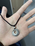 老鳳祥時來運轉(zhuǎn)銀項鏈男平安扣吊墜轉(zhuǎn)運珠七夕情人節(jié)禮物送男友老公生日 時來運轉(zhuǎn)編繩項鏈-黑 曬單實拍圖