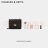 CHARLES&KEITH大容量粗花呢菱格馬蹄扣鏈條單肩包包生日禮物CK2-70782173 曬單實(shí)拍圖