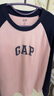Gap男女裝2025春季新款印花logo撞色純棉插肩袖寬松長袖T恤725630 粉色 S (165/88A)亞洲尺碼 曬單實拍圖