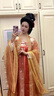 原創(chuàng  )新款漢服女《富錦蓉》唐制吊帶一片式刺繡齊胸襦裙大袖衫 全套 雙層大袖衫+下裙+里衣+披帛 S 曬單實(shí)拍圖