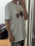 妙奕嘉印花短袖女夏季衣服新款潮流t恤上衣半袖洋氣顯瘦遮肚子高級(jí)感 可樂漢堡薯?xiàng)l印花短袖【淺灰色】 L 【建議106-120斤】 曬單實(shí)拍圖
