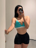 NULLFIT美利奴羊毛文胸罩三角杯女式小胸戶外運動內(nèi)衣套裝防臭透氣排汗 文胸：湖水藍 M 曬單實拍圖