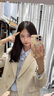 源菲埡短款休閑西裝外套女2025新款小個(gè)子高級(jí)感大學(xué)生面試正裝職業(yè)套裝 單件杏色西裝 L 曬單實(shí)拍圖