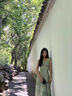小野七天小飛袖碎花裙甜美溫柔風(fēng)連衣裙女夏季小眾氣質(zhì)修身荷葉邊A字長(cháng)裙 【綠色 S】 曬單實(shí)拍圖