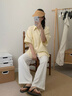 何佳功短袖襯衫女韓系衣服通勤上衣設(shè)計感小眾短袖襯衣夏季新款寬松上衣 黃色 M 【建議85-105斤】 曬單實拍圖