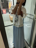 梓洛蘭ZiLuoLan2025夏季套裝女學(xué)生韓版寬松小清新學(xué)院風(fēng)泡泡袖襯衫+褲 泡泡袖襯衫送藍領(lǐng)帶+藍色裙褲 E5 S 建議70-95斤 曬單實拍圖