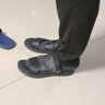 木林森頭層牛皮涼鞋男士真皮2025夏新款開車戶外涼拖兩穿大碼防滑沙灘鞋 黑色 運動鞋碼，腳胖選大一碼 46 曬單實拍圖