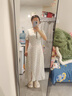 尚都比拉夏季V領(lǐng)碎花連衣裙中長(zhǎng)款收腰顯瘦氣質(zhì)印花裙子 杏底花色 S  曬單實(shí)拍圖