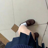 百麗踏羊皮版復(fù)古圓頭小金幣懶人英倫風(fēng)樂福鞋單鞋女秋真皮厚底小皮鞋 棕色翻毛皮 36 曬單實(shí)拍圖