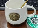 星巴克（Starbucks）經(jīng)典黑紅白魚鱗陶瓷銅牌馬克杯水杯咖啡杯復(fù)古人魚情侶對杯禮物 白色單杯原盒裝 曬單實拍圖