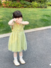 幼歌（YOUGE）夏季新款嬰幼兒純棉無(wú)袖網(wǎng)紗連衣裙清涼透氣女寶寶裙子 綠色 90 cm 曬單實(shí)拍圖
