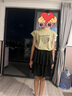 諾佳微淇女童套裝2025新款韓版兒童時髦短袖洋氣女大童夏季短裙兩件套夏裝 卡其 170 碼 曬單實拍圖