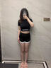 三分鯊魚褲女夏季薄款可外穿運動無尷尬提臀打底褲撞色拼接安全褲 黑色 M 【適合70-110斤】 曬單實拍圖