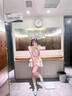 JIOESC無袖掛脖背心高腰女夏季千金感荷葉邊蓬蓬蛋糕半身短裙氣質(zhì)兩件套 流光香檳套裝 M 96-106斤 曬單實拍圖