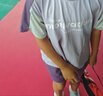 EBAER兒童運(yùn)動(dòng)套裝涼感透氣男童短袖短褲女童防曬套裝 丁香紫  130  曬單實(shí)拍圖