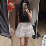 沂歆夏季裙子女短裙半身裙高級(jí)感2025新款小個(gè)子百褶蛋糕蓬蓬花苞紗裙 【白色】雙層網(wǎng)紗蕾絲短裙 均碼 【建議體重約80-120斤】 曬單實(shí)拍圖