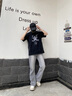 AEMAPE煙灰色微喇牛仔褲男款2025新款夏季vibe直筒褲美式高街彎刀褲子男 7740煙灰色 L 【115-130斤】 曬單實拍圖