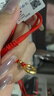 中國黃金（CHINA GOLD）黃金項鏈女足金平安扣吊墜轉(zhuǎn)運珠首飾七夕情人節(jié)禮物送女友老婆 足金平安扣項鏈約0.4g【紅繩】 曬單實拍圖