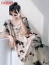 古今（GUJIN）夏季上新涼感棉綢睡裙女沙灘度假裙時(shí)尚可外穿家居服短袖長裙大碼 曬單實(shí)拍圖