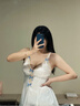JIOESC性感睡衣白蘭地氣質(zhì)純欲蕾絲少女蝴蝶結新款夏季冰絲薄款吊帶睡裙 白色 均碼 （80-125斤） 曬單實(shí)拍圖