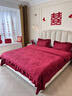 木魚(yú)笙笙法式浪漫婚慶丨結婚四件套純棉長(cháng)絨棉床單被套高級感提花紅色床品 左岸莊園-紅 1.5m/1.8m 床單款 被套200*230cm 曬單實(shí)拍圖