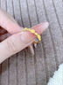 老廟黃金戒指足金玫瑰花女款手飾活口可調(diào)節(jié)送女友老婆七夕情人節(jié)禮物 浪漫玫瑰戒指約2.1g+禮盒 曬單實拍圖