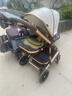 ANGI BABY嬰兒車高景觀嬰兒推車可坐可躺新生兒避震輕便折疊雙向?qū)殞毷滞栖?綠野仙蹤【四輪橡膠+加厚棉墊】 輕便折疊高景觀減震雙向嬰兒推車 曬單實拍圖