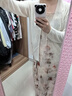 三彩2025秋季新款吊帶印花網(wǎng)紗裙連衣裙浪漫荷葉邊長裙M 橘粉色花卉 XL 170/92A 曬單實(shí)拍圖