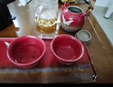 蘇氏陶瓷（SUSHI CERAMICS）國(guó)潮宮墻紅瑞鶴呈祥功夫茶具窯變自然紋理提梁壺托盤禮盒裝J0996 曬單實(shí)拍圖