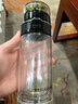 富光玻璃杯茶水分離杯大容量水杯雙層玻璃茶杯耐高溫男士泡茶杯子便攜 黑色【獨立茶倉+車載款】 290ml 曬單實拍圖