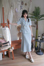 AD夏季西裝套裝女2025新款清新藍色半身傘裙兩件套職場(chǎng)通勤女裝 單件半裙 S 曬單實(shí)拍圖
