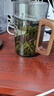溥畔綠茶杯帶月牙過濾日式木把泡茶杯茶水分離辦公室男女士高檔喝水杯 帶蓋.茶漏一體杯500ml青灰-木把 曬單實(shí)拍圖