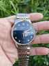 典派（Dianpai）無(wú)電池全自動(dòng)真機械表瑞士名牌游絲男士手表實(shí)心精鋼帶夜光雙日歷 真游絲機械+間藍3G鋼帶+雙日歷防水 42mm 曬單實(shí)拍圖