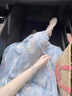 格邏恩（GELUOEN）清純茶歇新品連衣裙夏天女2025年新款藍色碎花甜美溫柔風(fēng)仙女裙子 藍色 均碼 【可備注碼數(shù)】 曬單實拍圖