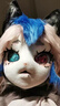 拉迪圖原創(chuàng)獸裝福瑞獸頭日系Fursuit單頭成品頭套漫展cosplay服裝可穿戴 黑白 曬單實(shí)拍圖