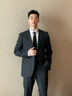 花花公子西服套裝男士商務(wù)修身西裝職業(yè)正裝小西服新郎伴郎結(jié)婚禮服三件套 黑色雙扣西服+西褲+襯衫+大禮包 2XL 【130-145斤】 曬單實拍圖